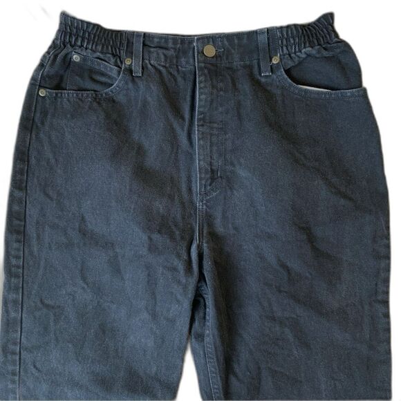 L.L. Bean Relaxed Fit Black Denim Vintage Petite Jeans Size 14 - Picture 5 of 9